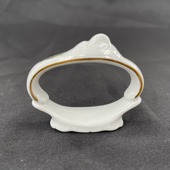 Bernadotte Porcelain Wildlife Acorn Gold Guild Napkin Ring Set of 4 - Picture 2 of 7